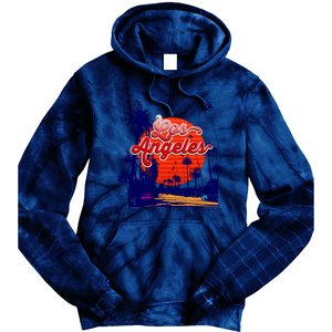 Santa Monica Los Angeles Palm Trees Scenic Tie Dye Hoodie