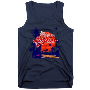 Santa Monica Los Angeles Palm Trees Scenic Tank Top