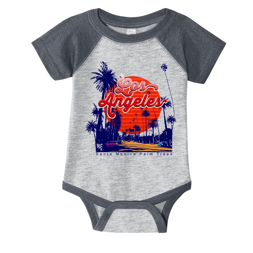 Santa Monica Los Angeles Palm Trees Scenic Infant Baby Jersey Bodysuit