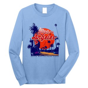 Santa Monica Los Angeles Palm Trees Scenic Long Sleeve Shirt