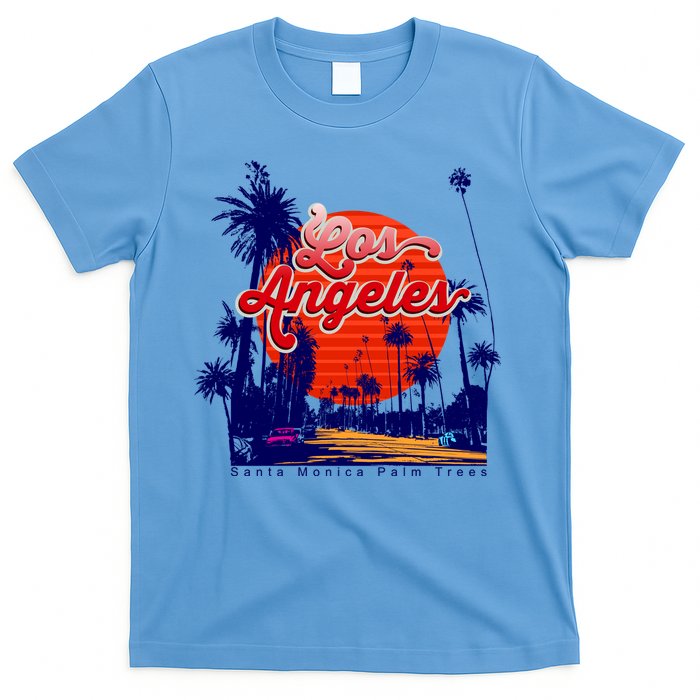 Santa Monica Los Angeles Palm Trees Scenic T-Shirt