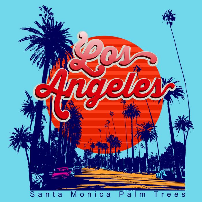 Santa Monica Los Angeles Palm Trees Scenic T-Shirt
