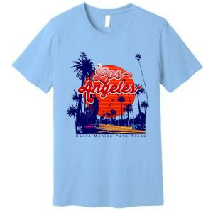 Santa Monica Los Angeles Palm Trees Scenic Premium T-Shirt