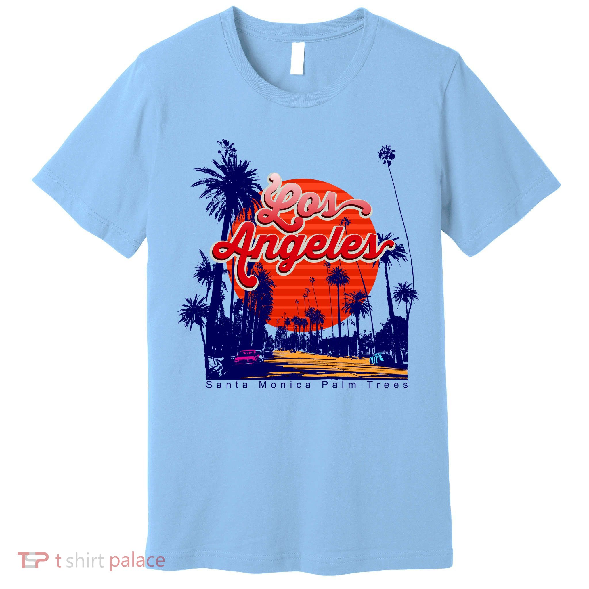Santa Monica Los Angeles Palm Trees Scenic Premium T-Shirt