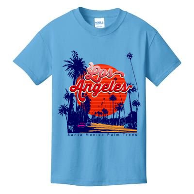 Santa Monica Los Angeles Palm Trees Scenic Kids T-Shirt