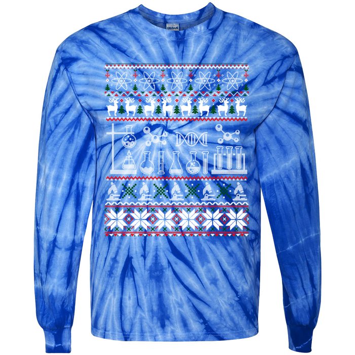 Science Medical Lab Ugly Christmas Chemistry Funny Gift Tie-Dye Long Sleeve Shirt