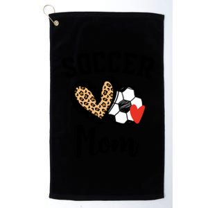 Soccer Mom Leopard Heart Gift Platinum Collection Golf Towel