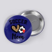 Soccer Mom Leopard Heart Gift Button