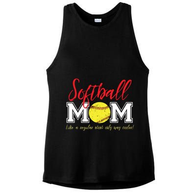 Softball Mom Like A Regular Mom Only Cooler Design Cool Gift Ladies PosiCharge Tri-Blend Wicking Tank