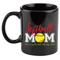 Softball Mom Like A Regular Mom Only Cooler Design Cool Gift 11oz C Handle Ceramic Mug