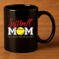 Softball Mom Like A Regular Mom Only Cooler Design Cool Gift 11oz C Handle Ceramic Mug