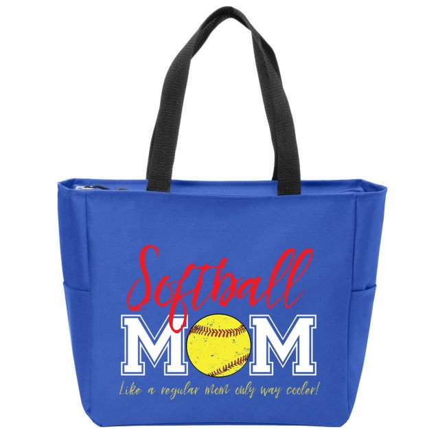 Softball Mom Like A Regular Mom Only Cooler Design Cool Gift Zip Tote Bag