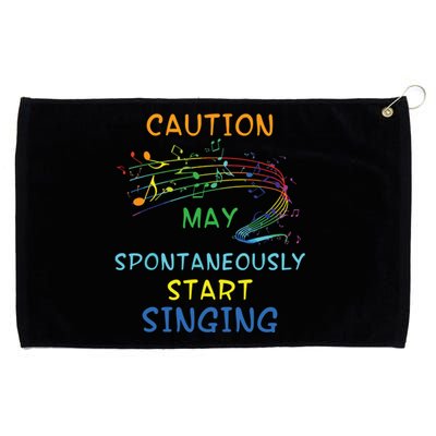 Singing Music Lover T Gift Caution May Start Singing Grommeted Golf Towel