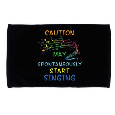 Singing Music Lover T Gift Caution May Start Singing Microfiber Hand Towel