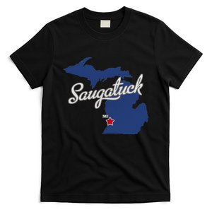 Saugatuck Michigan MI Map T-Shirt