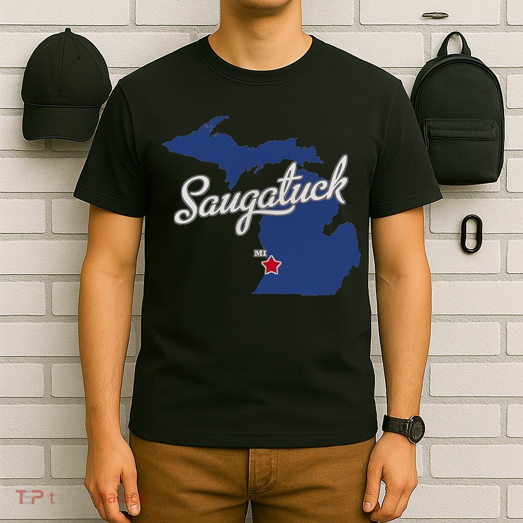 Saugatuck Michigan MI Map T-Shirt