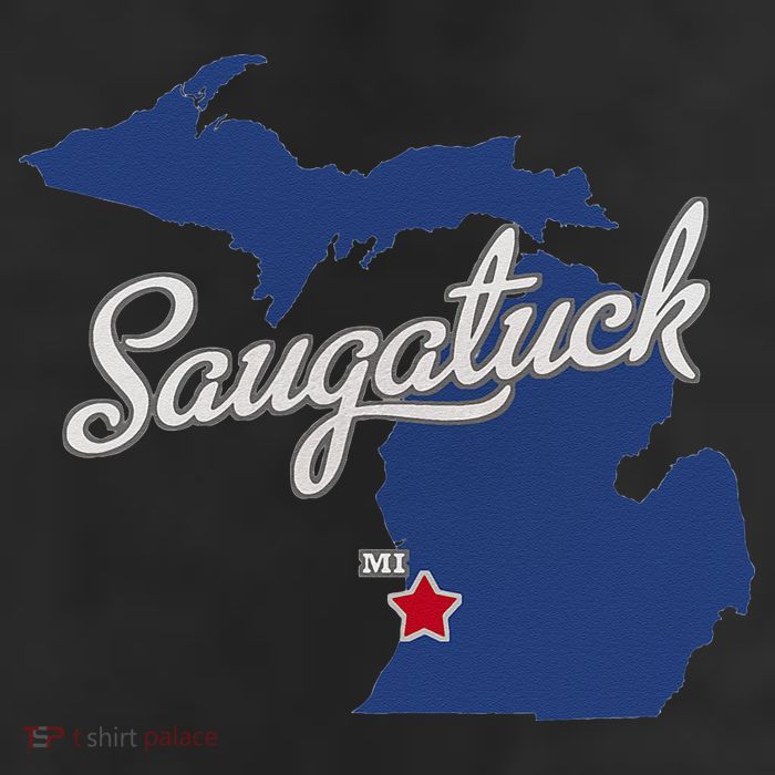 Saugatuck Michigan MI Map 11oz C Handle Ceramic Mug