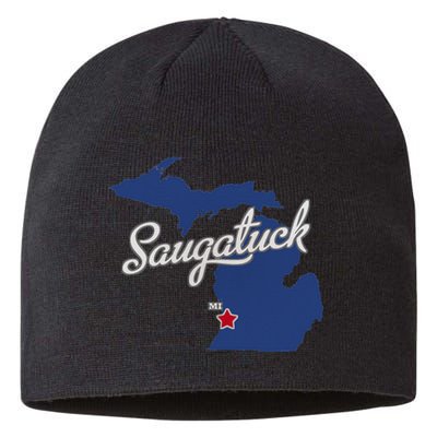 Saugatuck Michigan MI Map Sustainable Beanie