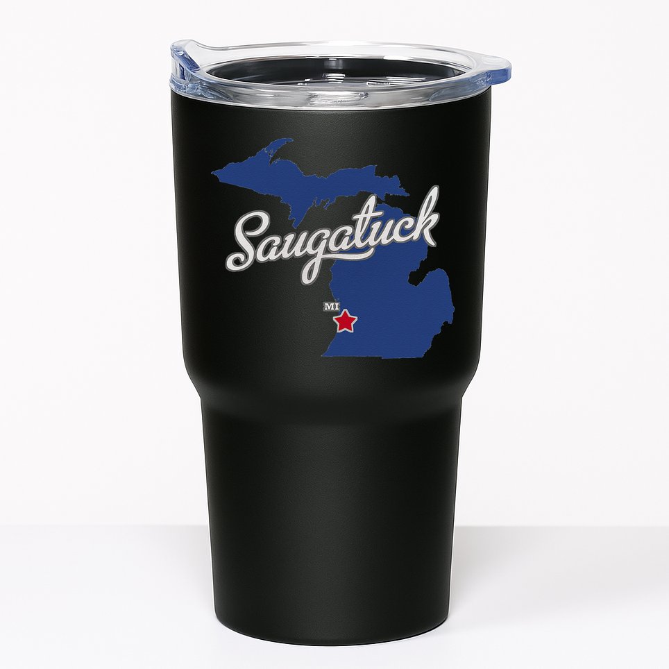Saugatuck Michigan MI Map Tumbler