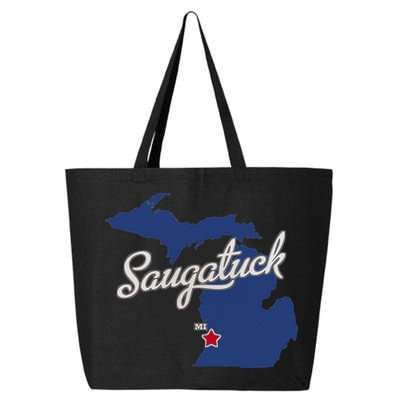 Saugatuck Michigan MI Map 25L Jumbo Tote