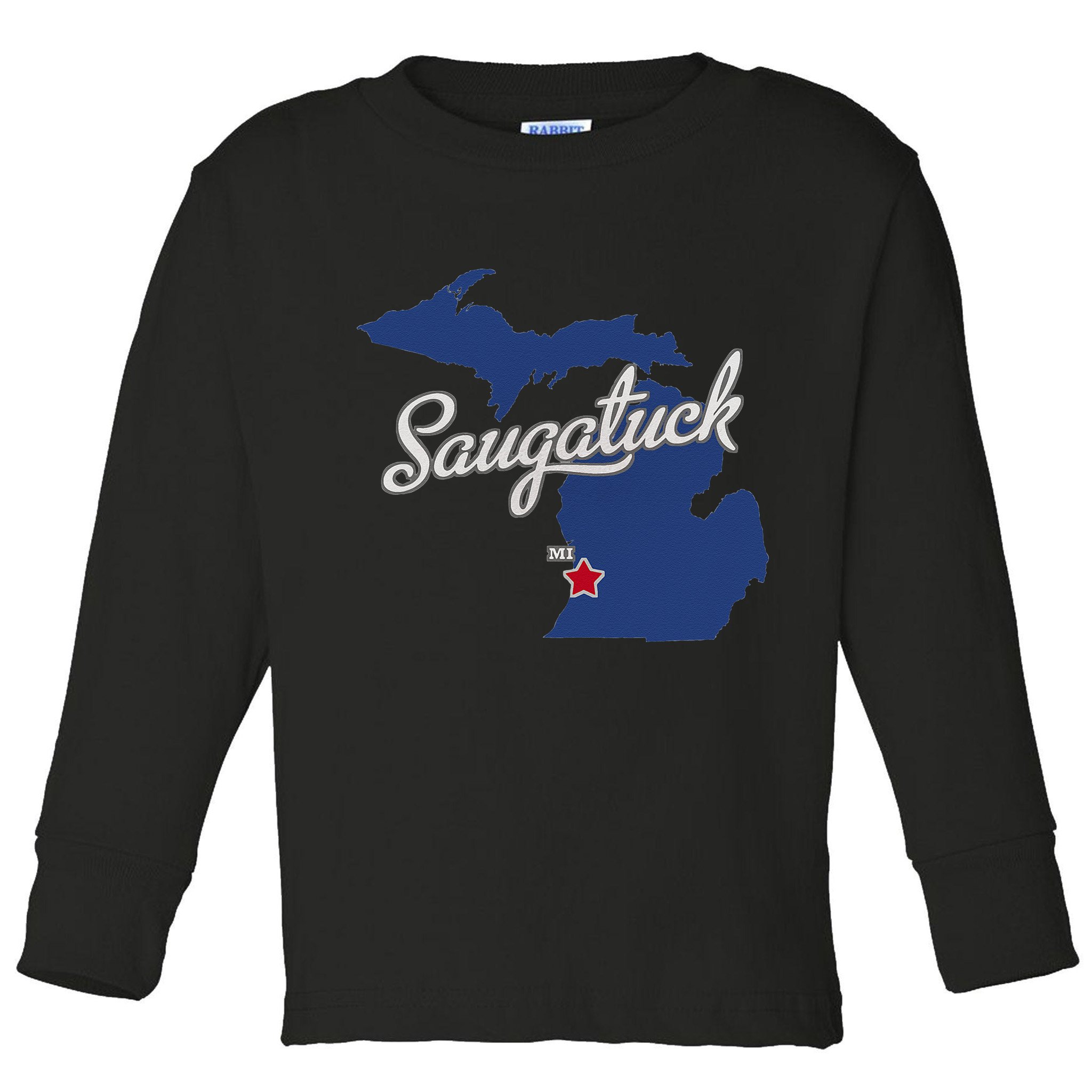 Saugatuck Michigan MI Map Toddler Long Sleeve Shirt