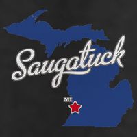 Saugatuck Michigan MI Map Golf Towel