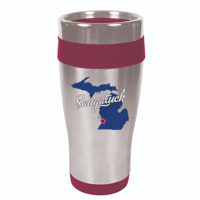 Saugatuck Michigan MI Map 16oz Travel Tumbler