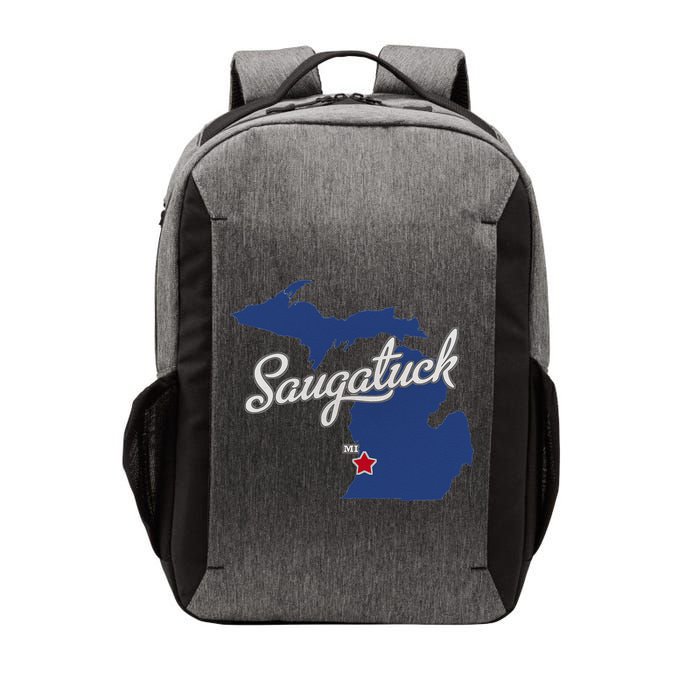 Saugatuck Michigan MI Map Vector Backpack