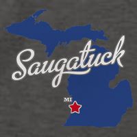 Saugatuck Michigan MI Map Vector Backpack