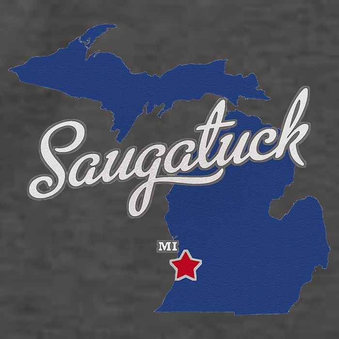 Saugatuck Michigan MI Map Vector Backpack