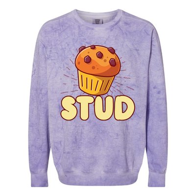 Stud Muffin Muffin Cake Baker Great Gift Colorblast Crewneck Sweatshirt