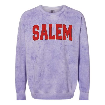 Salem Ma Massachusetts Varsity Style Usa Vintage Sports Gift Colorblast Crewneck Sweatshirt