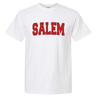 Salem Ma Massachusetts Varsity Style Usa Vintage Sports Gift Garment-Dyed Heavyweight T-Shirt