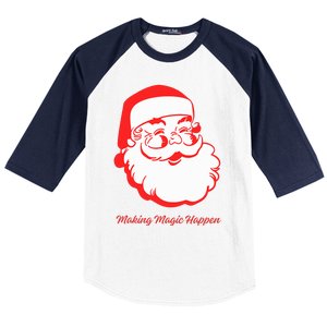 Santa Making Magic Happen  Classic  Baseball Sleeve Shirt