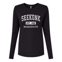 Seekonk Massachusetts Ma Vintage Sports Established Womens Cotton Relaxed Long Sleeve T-Shirt