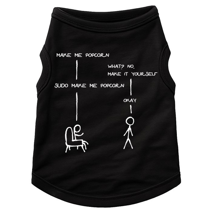 Sudo Make Me Popcorn - Funny Programming Jokes Doggie Tank