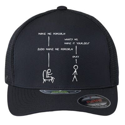 Sudo Make Me Popcorn - Funny Programming Jokes Flexfit Unipanel Trucker Cap