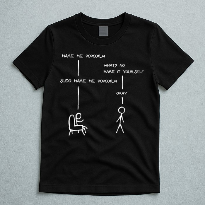 Sudo Make Me Popcorn - Funny Programming Jokes T-Shirt