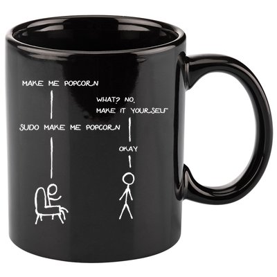 Sudo Make Me Popcorn - Funny Programming Jokes 11oz C Handle Ceramic Mug