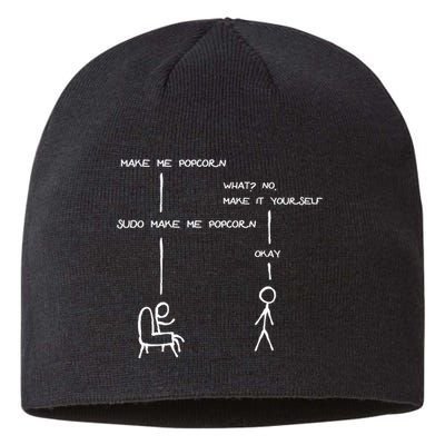 Sudo Make Me Popcorn - Funny Programming Jokes Sustainable Beanie