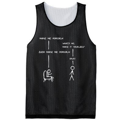 Sudo Make Me Popcorn - Funny Programming Jokes Mesh Reversible Basketball Jersey Tank