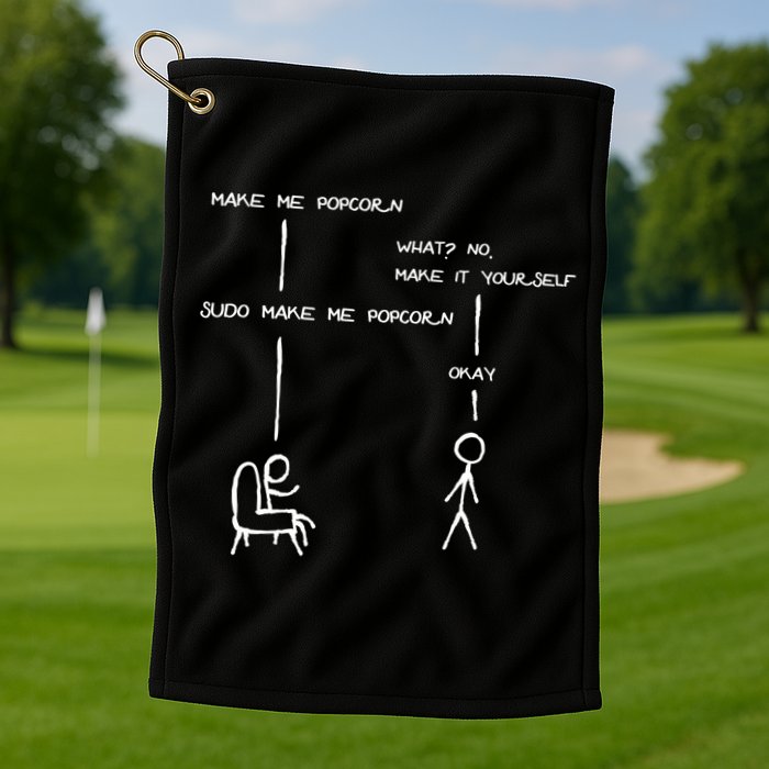Sudo Make Me Popcorn - Funny Programming Jokes Golf Towel