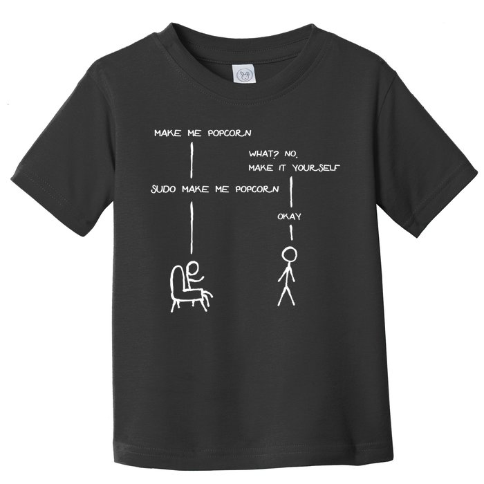 Sudo Make Me Popcorn - Funny Programming Jokes Toddler T-Shirt