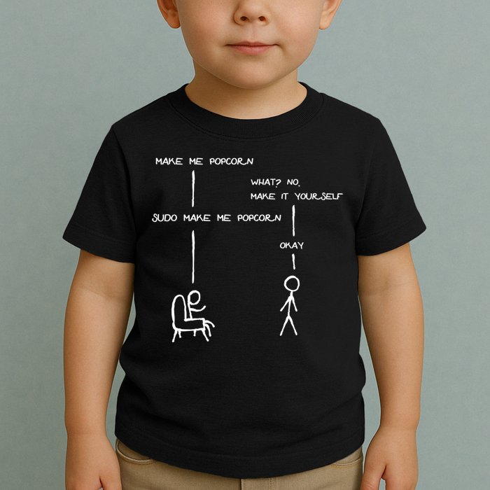 Sudo Make Me Popcorn - Funny Programming Jokes Toddler T-Shirt