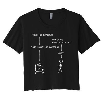 Sudo Make Me Popcorn - Funny Programming Jokes Crop Top
