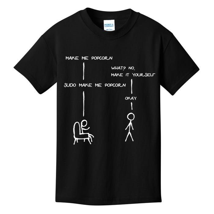 Sudo Make Me Popcorn - Funny Programming Jokes Kids T-Shirt