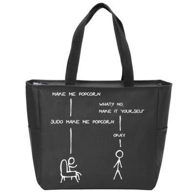 Sudo Make Me Popcorn - Funny Programming Jokes Zip Tote Bag