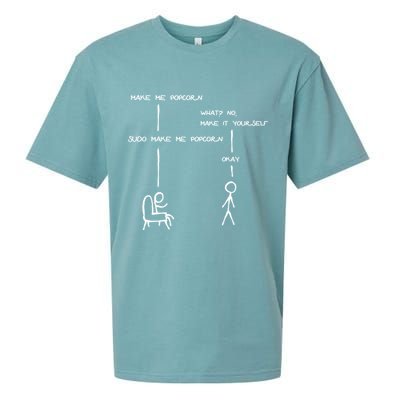 Sudo Make Me Popcorn - Funny Programming Jokes Sueded Cloud Jersey T-Shirt