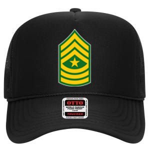 Sergeant Major Military Badge High Crown Mesh Back Trucker Hat