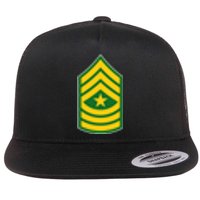 Sergeant Major Military Badge Flat Bill Trucker Hat